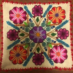 Unique Embroidered Pillow case from Peru